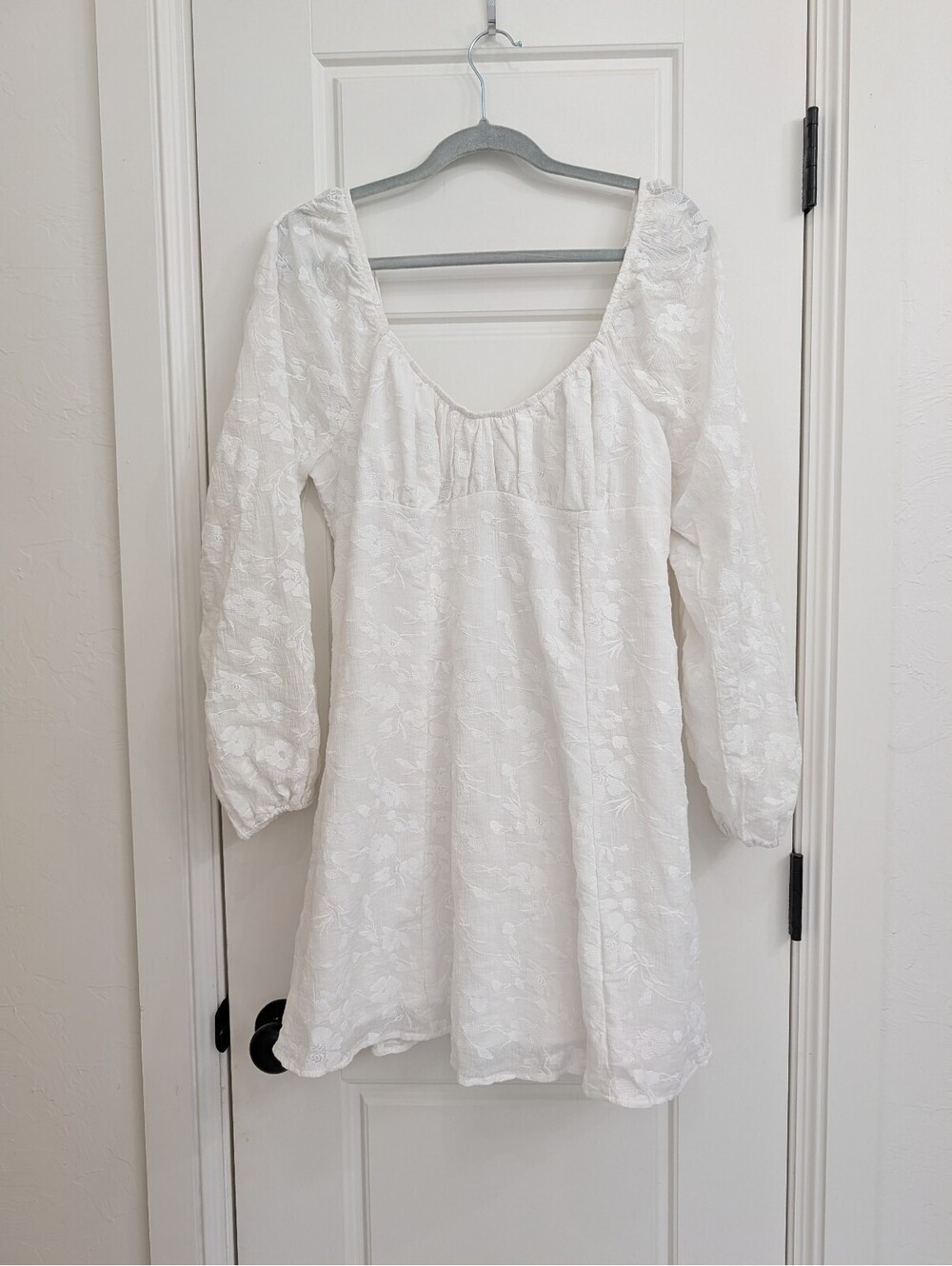 Wild Fable white long puff sleeve dress